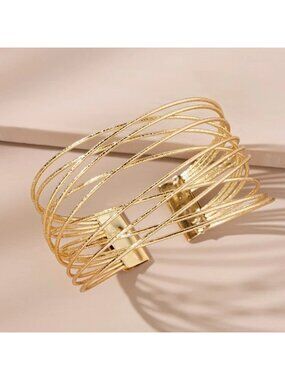Gold Wire Bangle Bracelet
